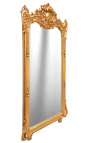 Grande espelho retangular barroco dourado 