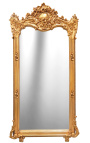 Grand miroir rectangulaire baroque doré 