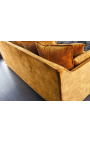 3-seters sofa CELESTE i sennepsfarge fløyel