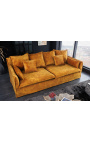 3-seters sofa CELESTE i sennepsfarge fløyel