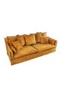 3-Sitzer-Sofa CELESTE aus senffarbenem Samt