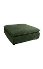 Grande banquette carrée 100 cm CELESTE en velours vert