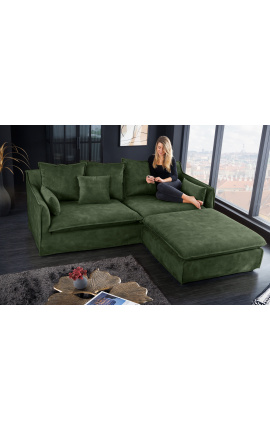 3 seater sofa CELESTE in green color velvet