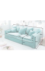 3 seater sofa CELESTE in celadon blue velvet