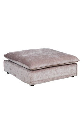 Banc quadrat gran 100 cm CELESTE de vellut taupe