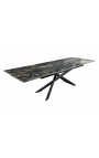 "Euphorisk" matbord i svart stål og stein ser keramisk topp 180-220-260