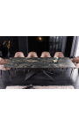 "Euphoric" dining table in black steel and stone look ceramic top 180-220-260