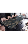 "Eufórikus" étkezőasztal fekete acélban és kő kerámia top 180-220-260