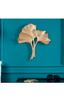 Decoración mural en metal dorado Hojas de ginkgo 35 cm