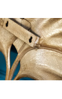Dekoracja ścienna ze złotego metalu Liście miłorzębu 35 cm