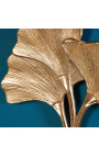 Veggdekor i gullmetall Ginkgo blader 35 cm