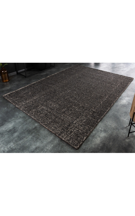 Très beau et grand tapis de couleur gris foncé en laine 230 x 160
