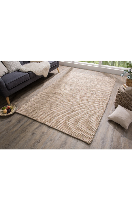 Très beau et grand tapis de couleur beige 240 x 160