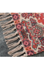 Très beau et grand tapis rouge en coton avec motifs Amérindiens 230 x 160