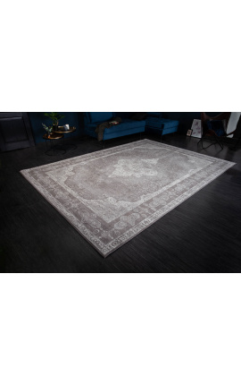Veľmi veľký šedý orientálny bavlnený koberec 350 x 240