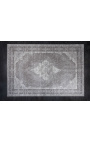 Très grand tapis gris oriental en coton 350 x 240