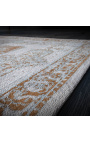 Très grand tapis beige oriental en coton 350 x 240