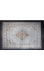 Très grand tapis beige oriental en coton 350 x 240