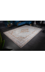 Très grand tapis beige oriental en coton 350 x 240