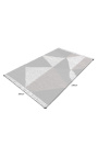 Голям сив кожен килим с геометрична шарка 230 x 160