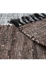 Grand tapis en cuir de couleur gris à motifs géométriques 230 x 160