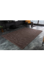 Large leather and hemp carpet in dark brown leather color 230 x 160