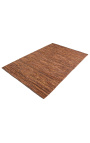 Large leather and hemp carpet in brown leather color 230 x 160