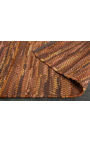 Stort læder- og hampetæppe i brun læder farve 230 x 160