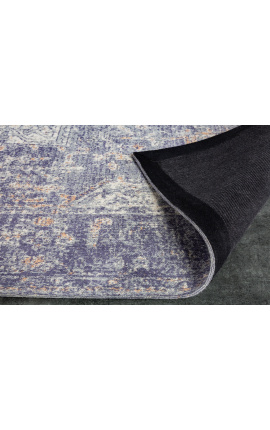 Gran alfombra oriental azul antigua 230 x 160