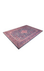 Duży czerwono-niebieski antyczny dywan orientalny 240 x 160