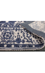 Velký starožitný orientální koberec v námořnické modré a slonové kosti, 230 x 160