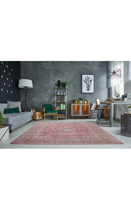 Stor röd antik orientalisk matta 240 x 160