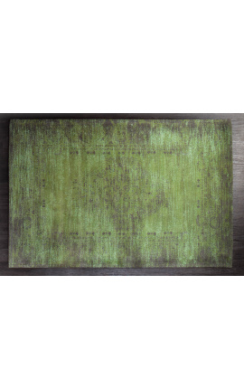 Большой антикварный зеленый восточный ковер 240 x 160