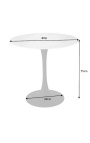 Round table "Bistrot" with black foot and top in glass imitation marble