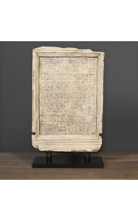 Large Roman stele in sculpted sandstone