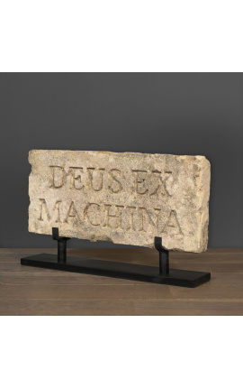 Grande stèle Romaine &quot;Deus Ex Machina&quot; en pierre de sable sculpté