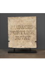 Gran estela romana "Audaces Fortuna Juvat" en arenisca esculpida