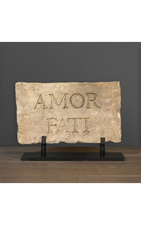 Grande stele romana "Amor Fati" in arenaria scolpita