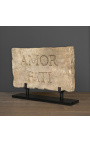 Large Roman stele "Amor Fati" in carved sandstone