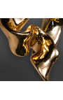 Sculpture contemporaine dorée "Ruban sacré"