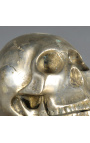 Kovová lebka strieborná - Veľkosť S (13 cm)