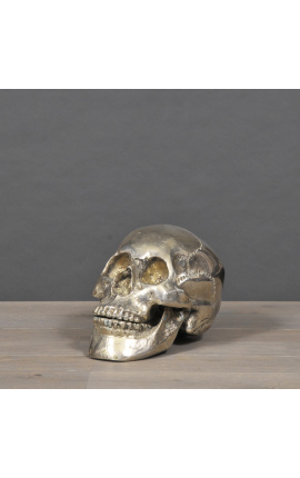 Teschio metallico argento - taglia L (20 cm)