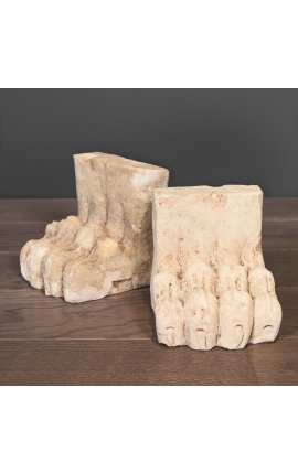 Römische Löwentatzen aus geschnitztem Sandstein