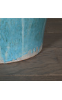 Java blue jar in terracotta for the conservation of rainwater