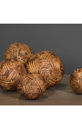 Set of 5 rattan "Takraw" balls, from Indonesia