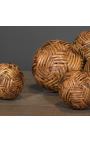 Set av 5 rattan "Takraw" bollar, från Indonesien