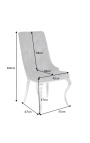 Conjunt de 2 cadires barrocs contemporànies de vellut gris i acer cromat