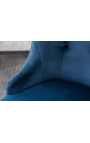 Ensemble de 2 chaises baroque contemporaines velours bleu et acier chromé