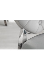Ensemble de 2 chaises baroque contemporaines médaillon gris et acier chromé