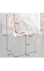 Набор из 2 современных барочных кресел с розовым медальоном и хромированной сталью
